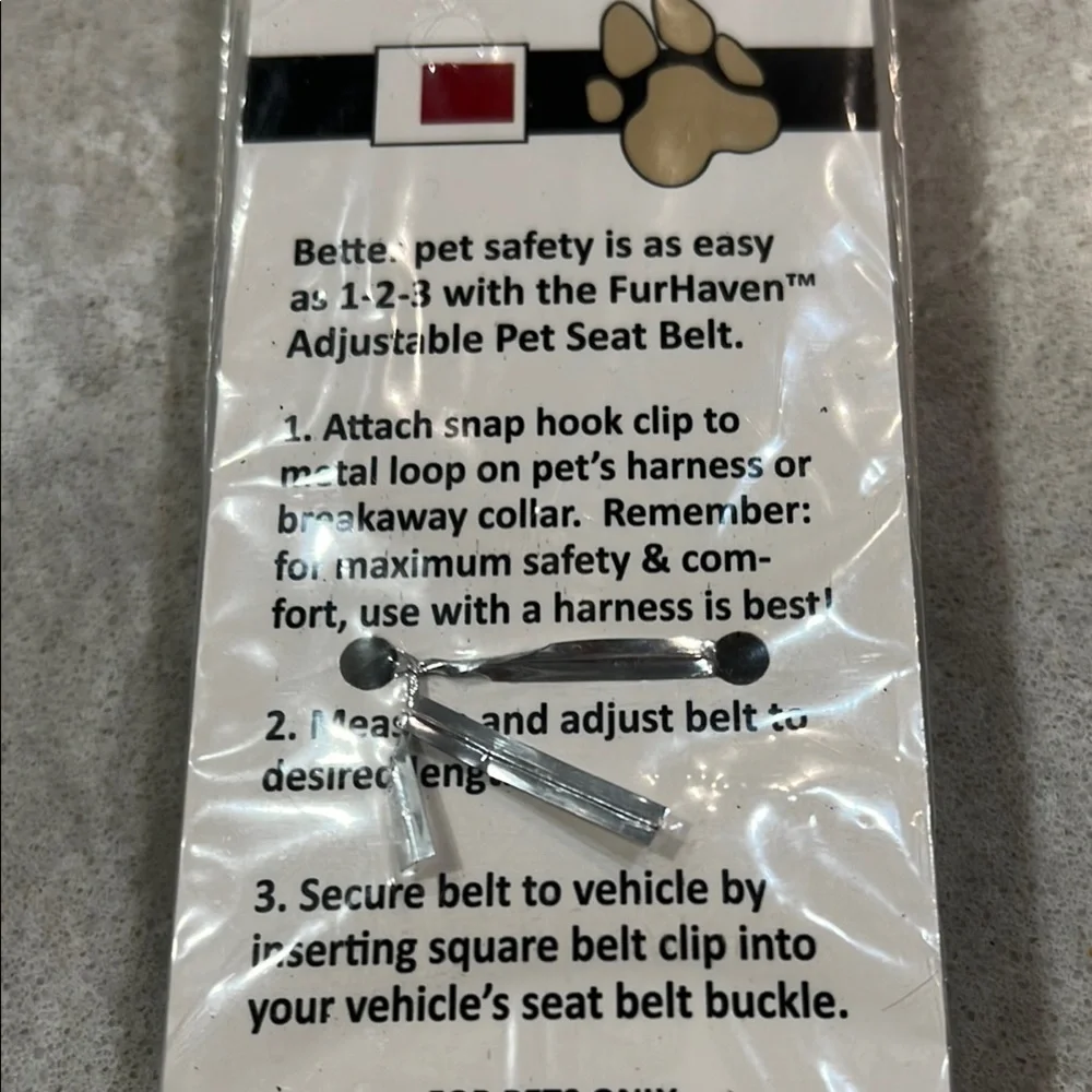 Adjustable Black Pet Seat Belt NIP